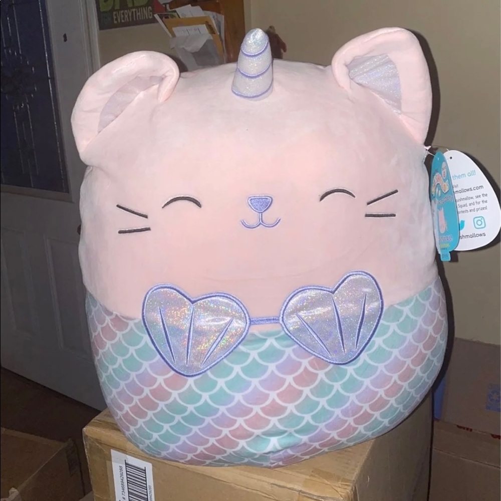 Squishmallow Gracie Caticorn Mermaid 16” NWT